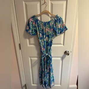 Lilly Pulitzer Floral Off-Shoulder Maxi Dress